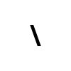 an image with a black background and a light gray %5C character on it