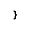 an image with a black background and a light gray %7D character on it