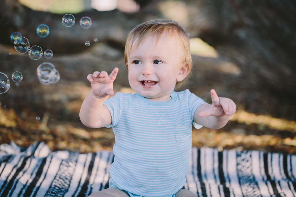 Baby with bubbles picture