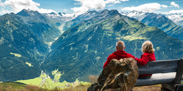 Couple and mountain scene - original Couple and mountain scene - original