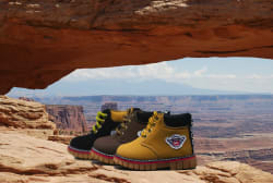 Hiking Boots With a Background of Natural Scenery