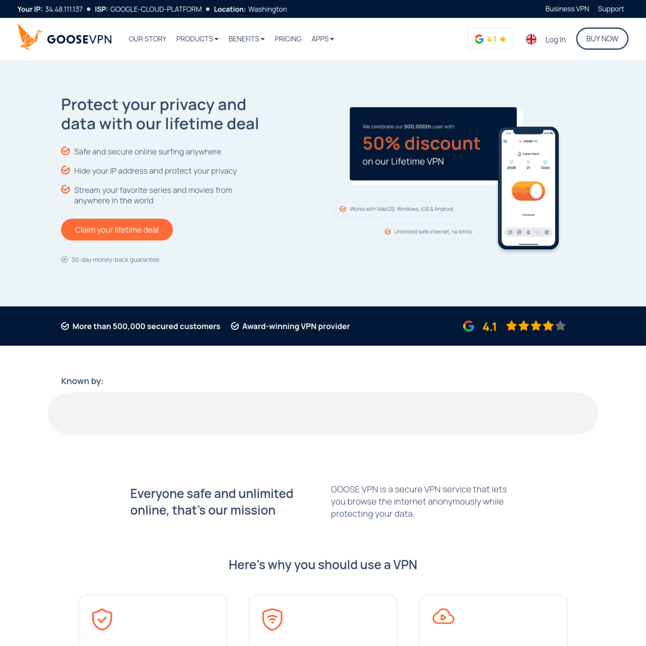 Goosevpn What is this website? Review your tools Vote and share your comments