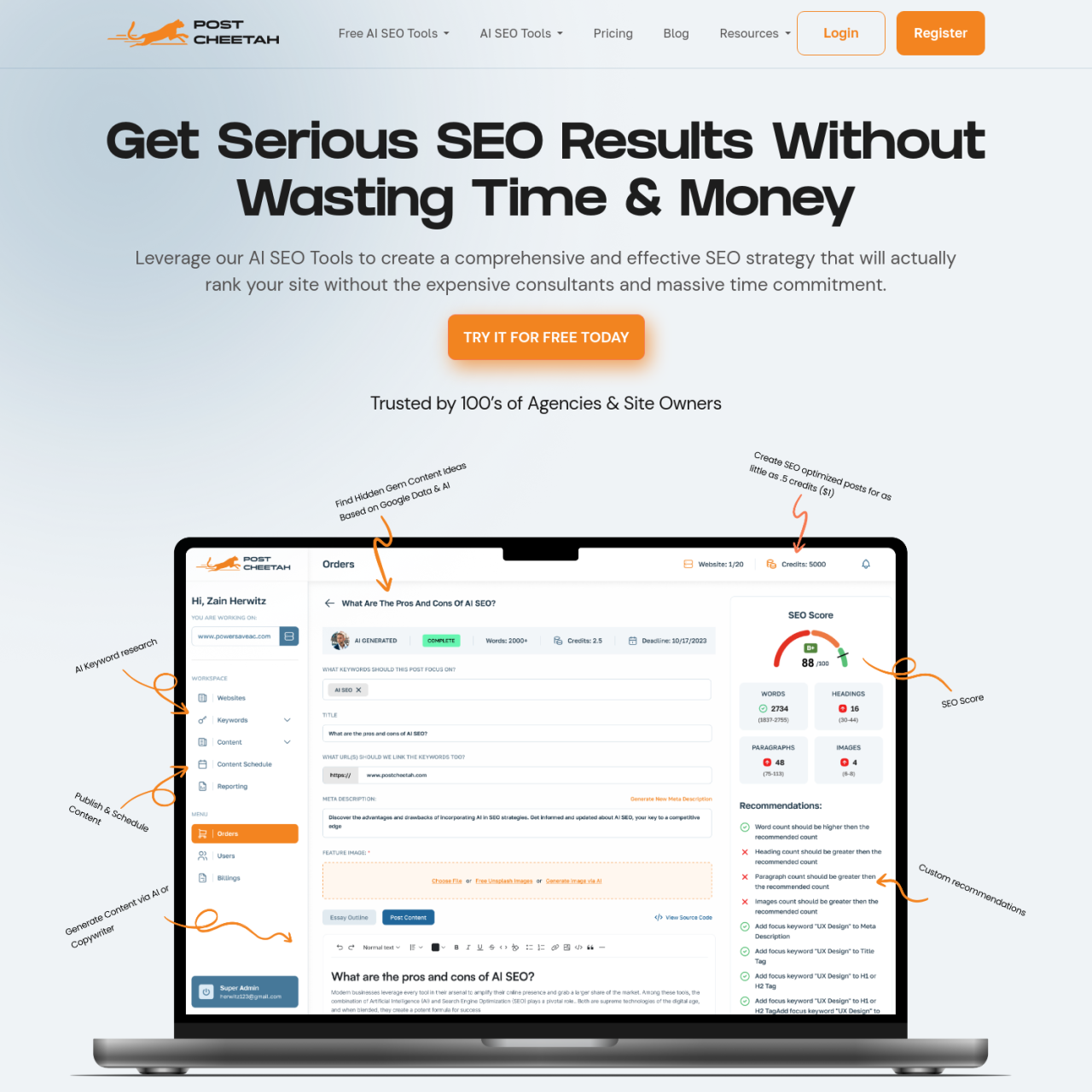 Postcheetah What is this website? Review your tools Vote and share your comments