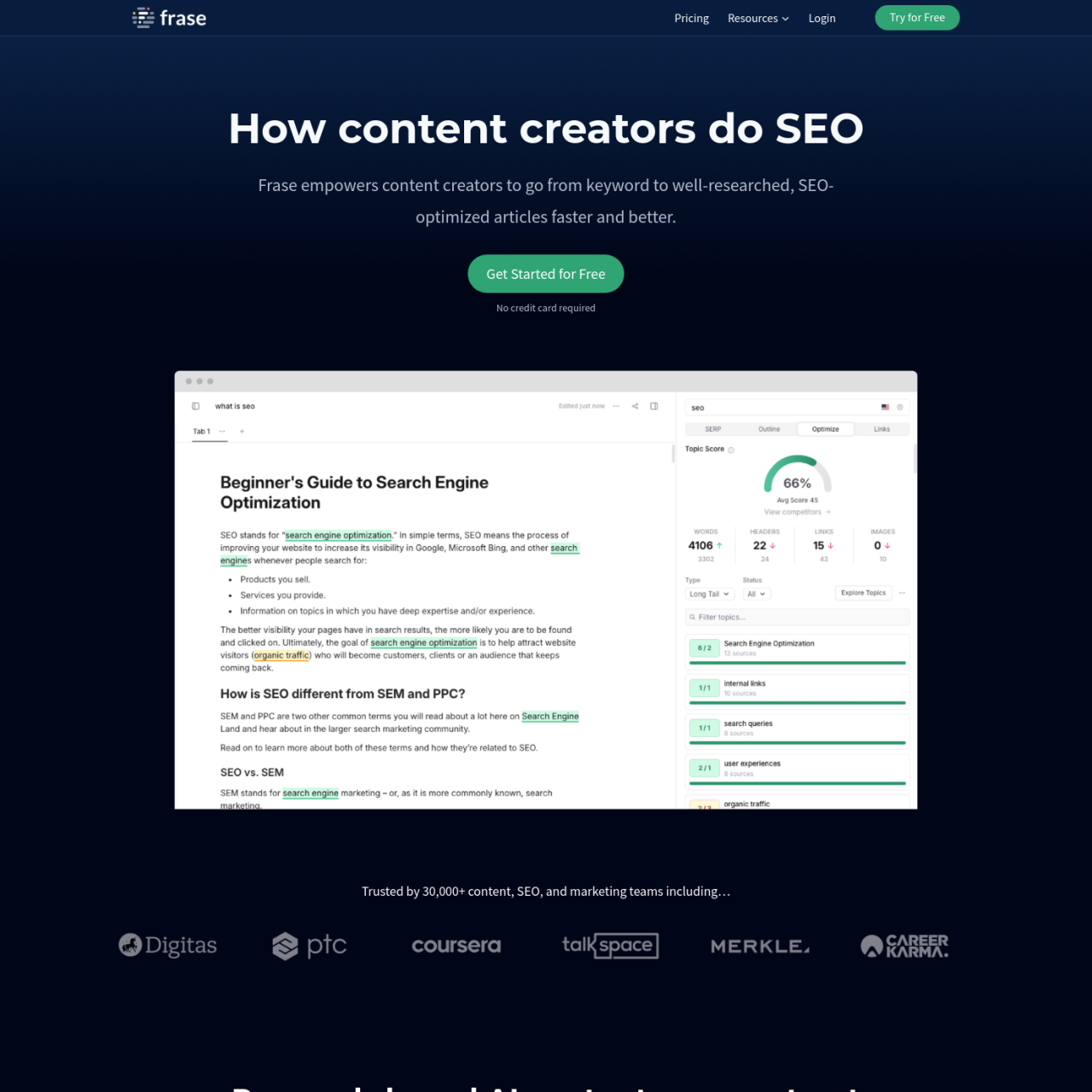 Frase What is this website? Review your tools Vote and share your comments