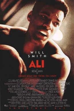 Movie poster for Ali (2001), the Michael Mann movie, not to be confused with the Fassbinder film from 1974.