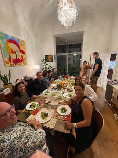 Image from first DAB supper club with turkey being served