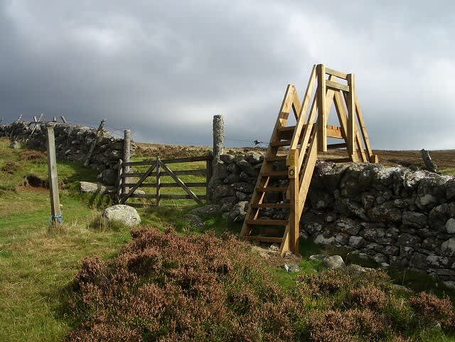 A picture of a style along the Cateran Trail in the UK