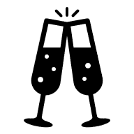 Champagne glasses with solid fill