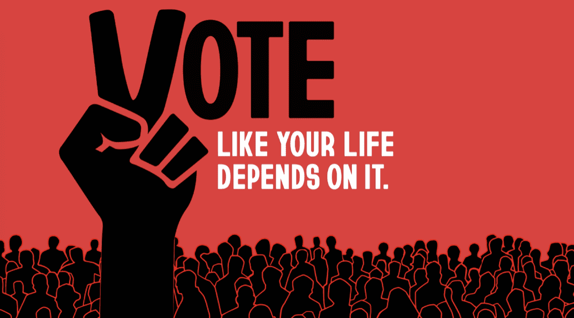Vote if your life depended on it graphic