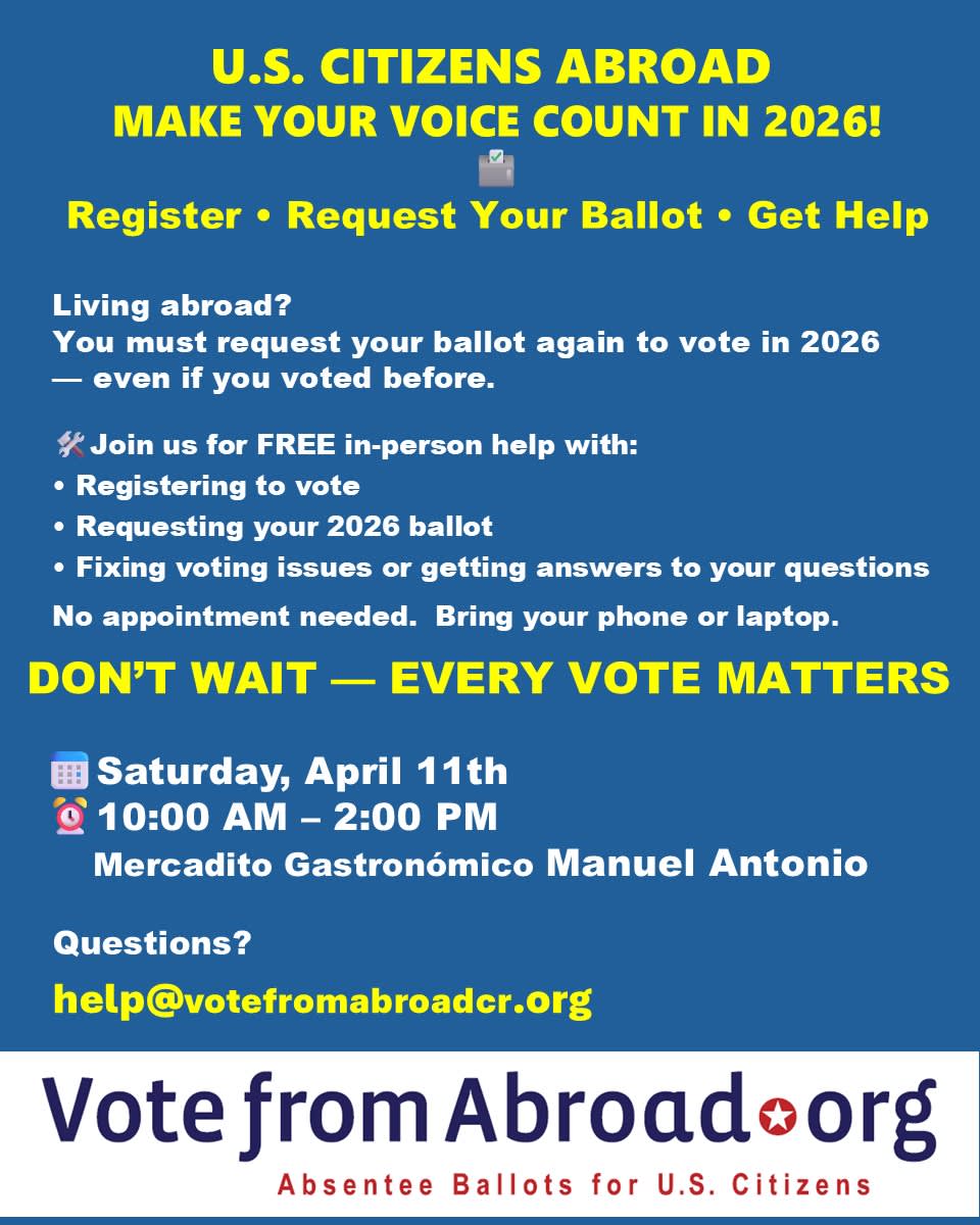 Manuel Antonio - Register / Request Your 2026 Ballot / Get Help