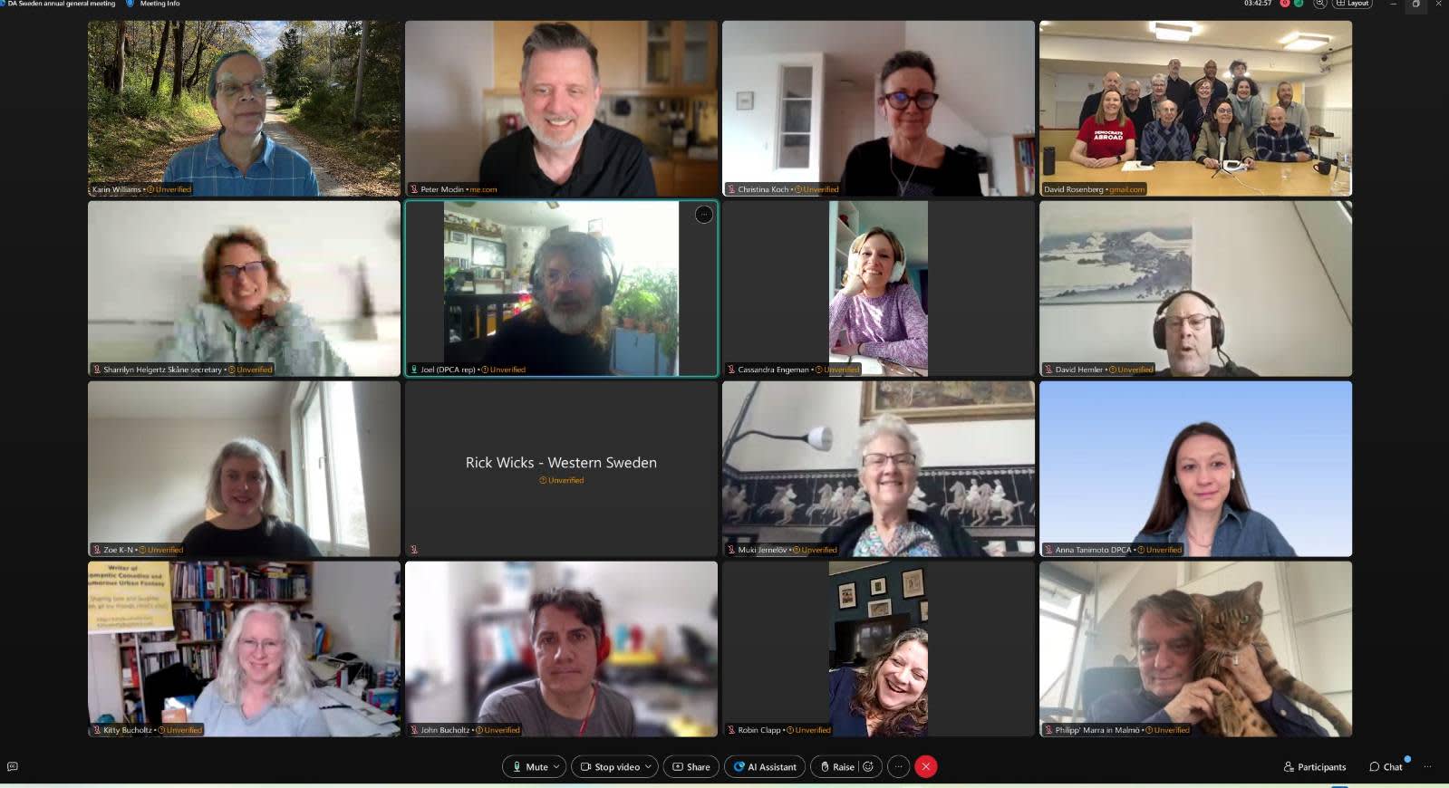 Attendees of the DA Sweden annual general meeting, in person in Umeå and online.