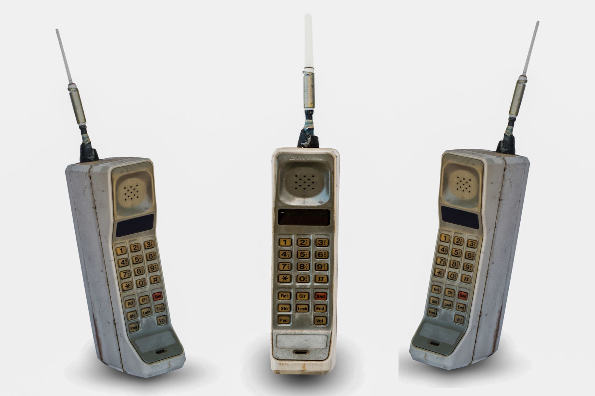 Picture of the first mobile phones.