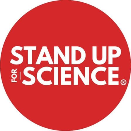 Stand Up for Science logo in a red circle