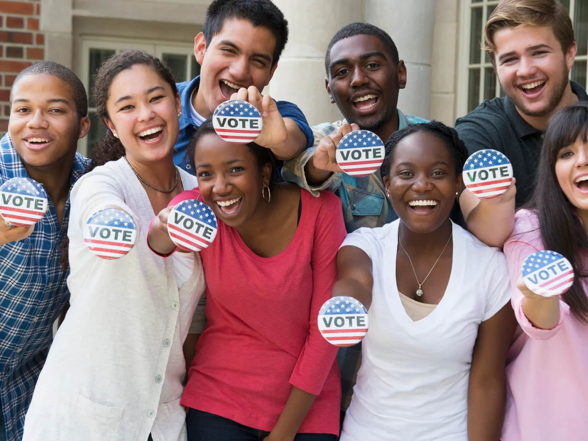 A picture of college-age voters in the US.