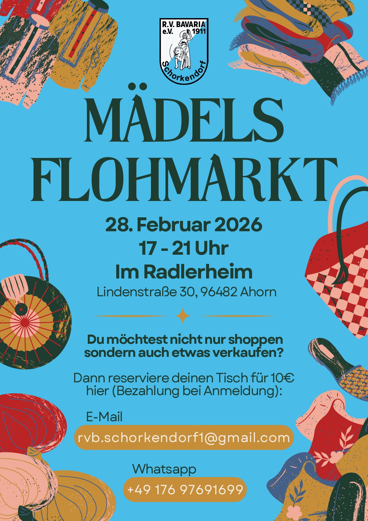 Veranstaltungsflyer für Mädelsflohmarkt