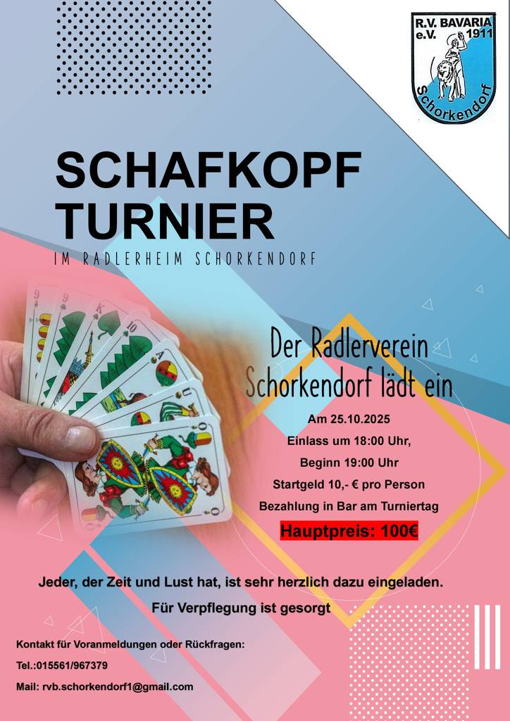 Veranstaltungsflyer für Schafkopfturnier Oktober
