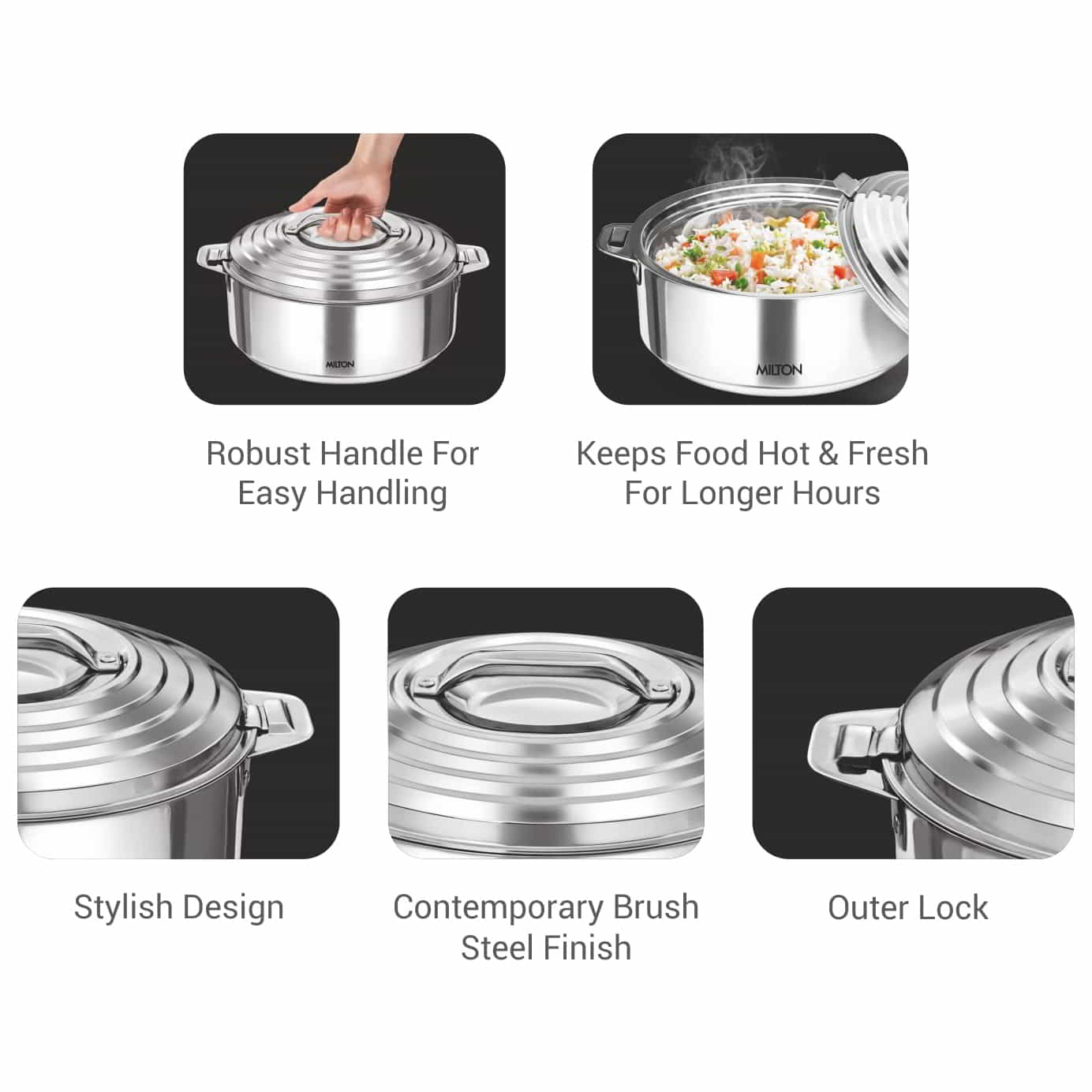 Milton Galaxia Stainless Steel Casserole price in Nepal-2