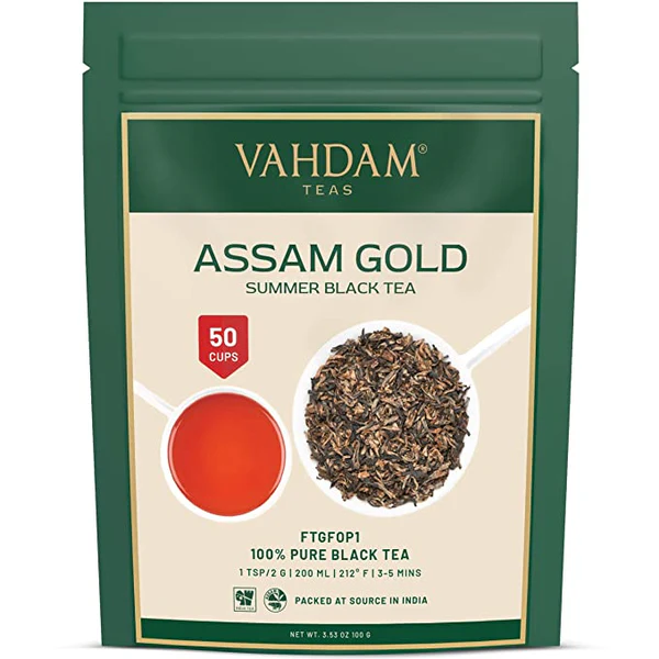 Vahdam Assam Gold Summer Black Tea Nepal | 100g Premium Loose Leaf