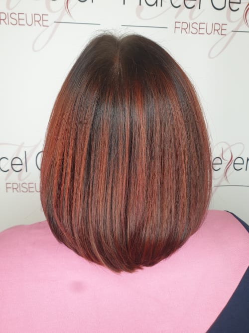 Frisuren-Bild von Candida Martin auf hairinspo: frau, kopfhaar, glatt, kurz, mittelscheitel, shortbob, mehrfarbig, balayage, braun, kupfer