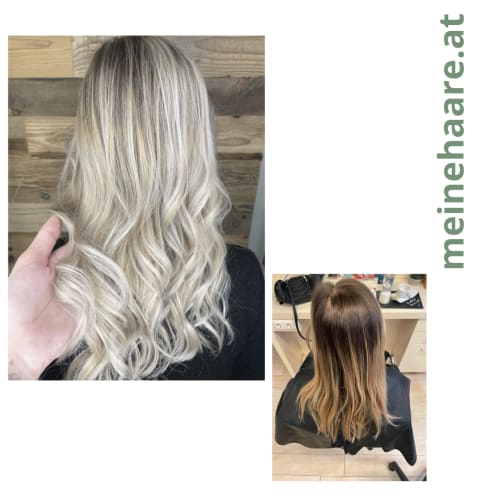 Frisuren-Bild von Friseur Franz Weingartshofer auf hairinspo: frau, kopfhaar, glatt, lang, stufenschnitt, beachwaves, mehrfarbig, balayage, hellblond, silberblond