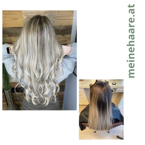 Frisuren-Bild von Friseur Franz Weingartshofer auf hairinspo: frau, kopfhaar, glatt, lang, seitenscheitel, beachwaves, mehrfarbig, balayage, babylights, hellblond, silberblond