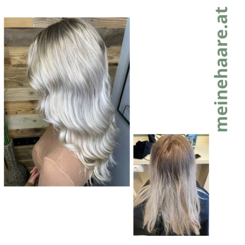 Frisuren-Bild von Friseur Franz Weingartshofer auf hairinspo: frau, kopfhaar, glatt, lang, waves, mehrfarbig, babylights, silberblond