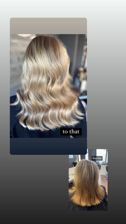 Frisuren-Bild von Profi Hair&Nails auf hairinspo: frau, kopfhaar, wellig, schulterlang, mittelscheitel, mehrfarbig, balayage, weiss, hellblond