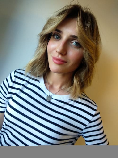 Frisuren-Bild von Ekaterina Staiger auf hairinspo: frau, kopfhaar, glatt, schulterlang, brautfrisur, stufenschnitt, pixiecut, mehrfarbig, ombré, balayage, foilayage, hellblond, blond, braun