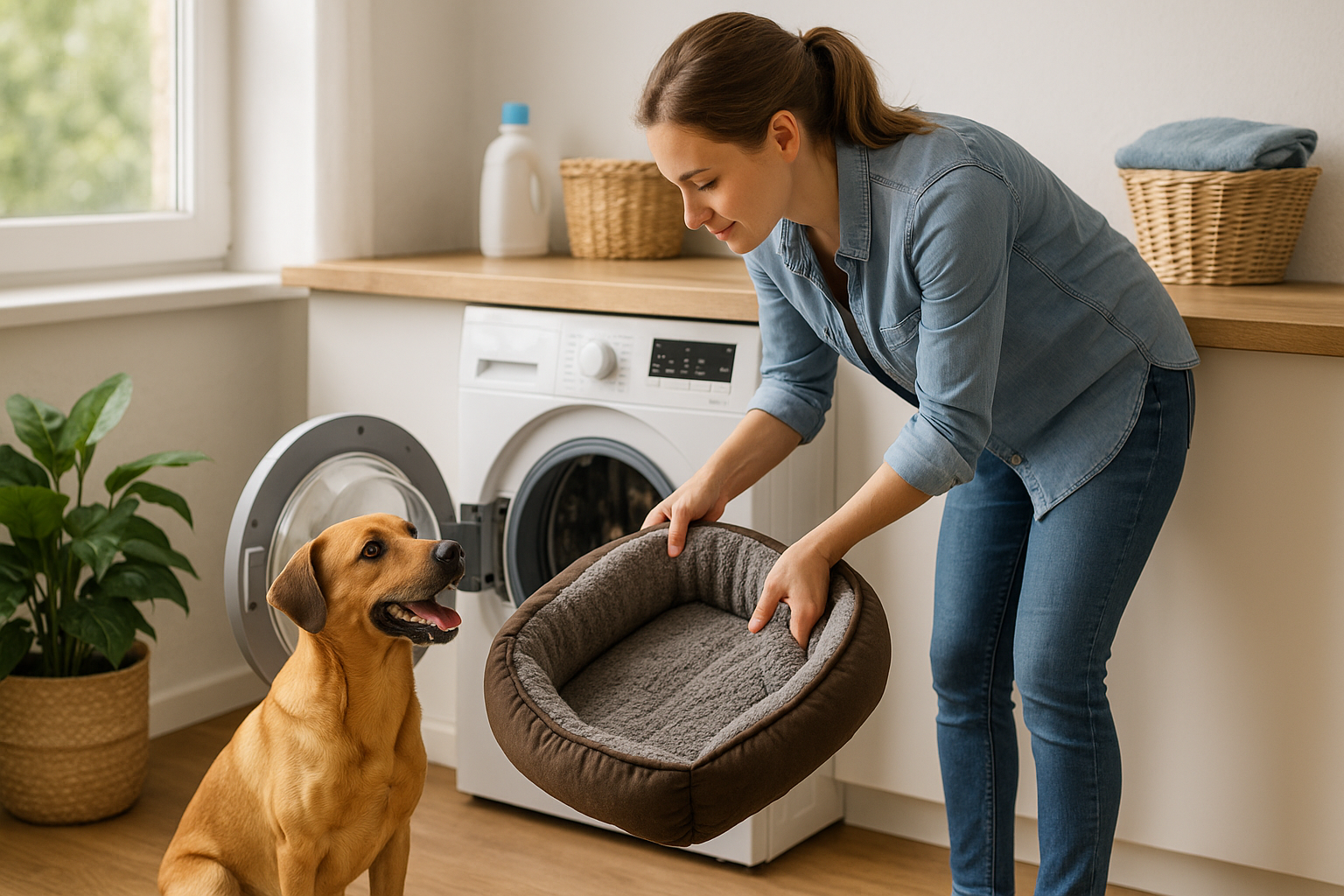 Panier pour chien propre et confortable dans une maison de famille
