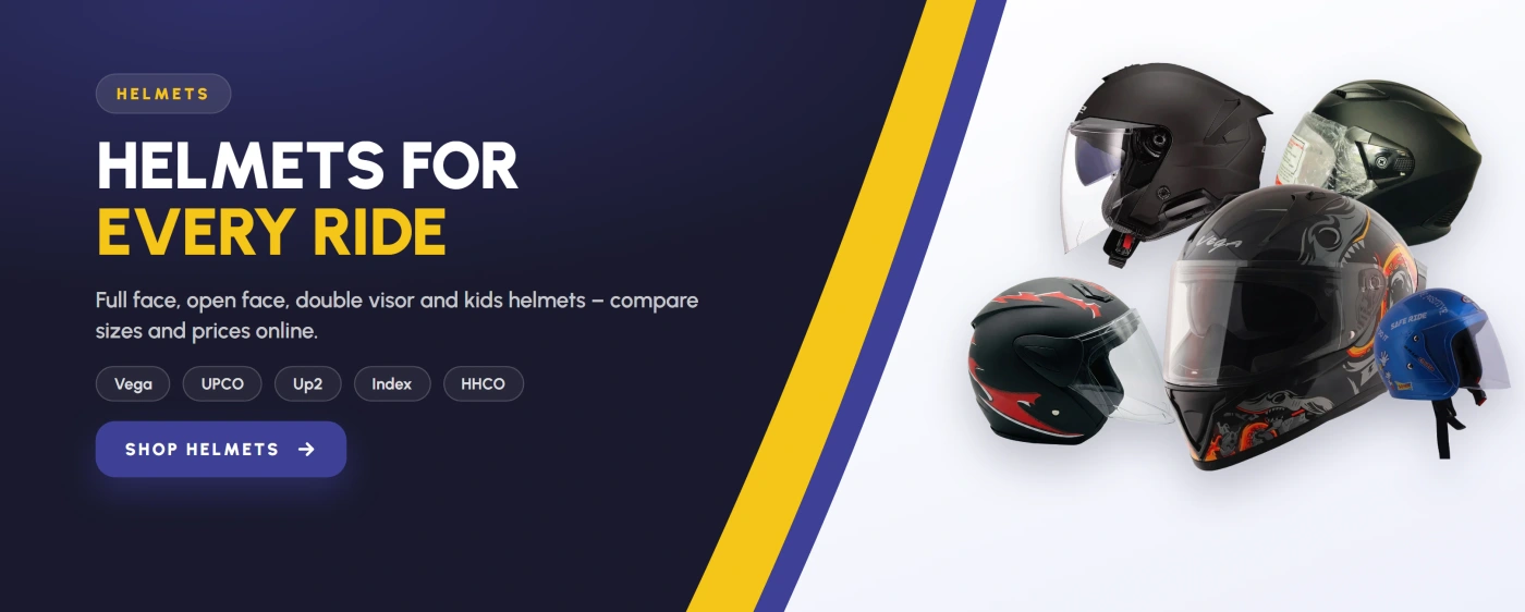 Motorcycle Helmets – Full Face, Open Face & Kids