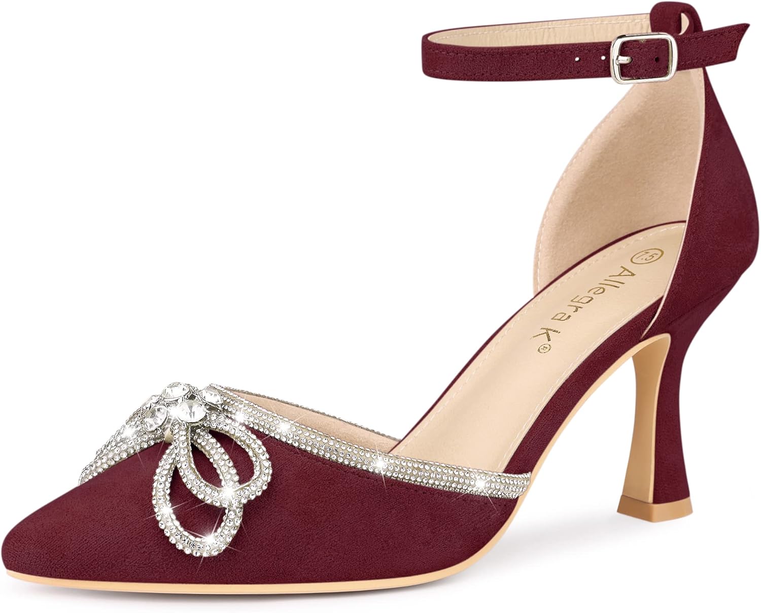 Womens Rhinestones Bow Ankle