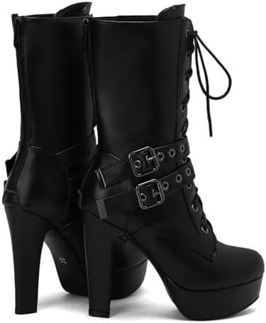 Vue 5 de Black Plateforme Bottes Mid