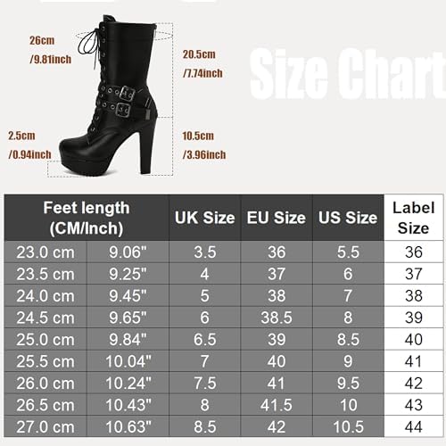 Vue 6 de Black Plateforme Bottes Mid