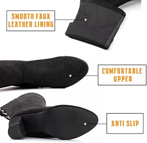 Vue 3 de Botte Haute Femme Talon