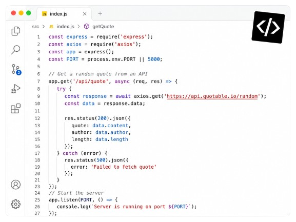 Code editor showing software