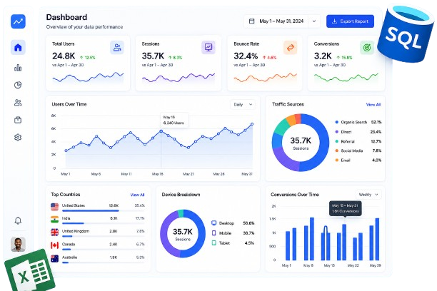 Data analytics dashboard