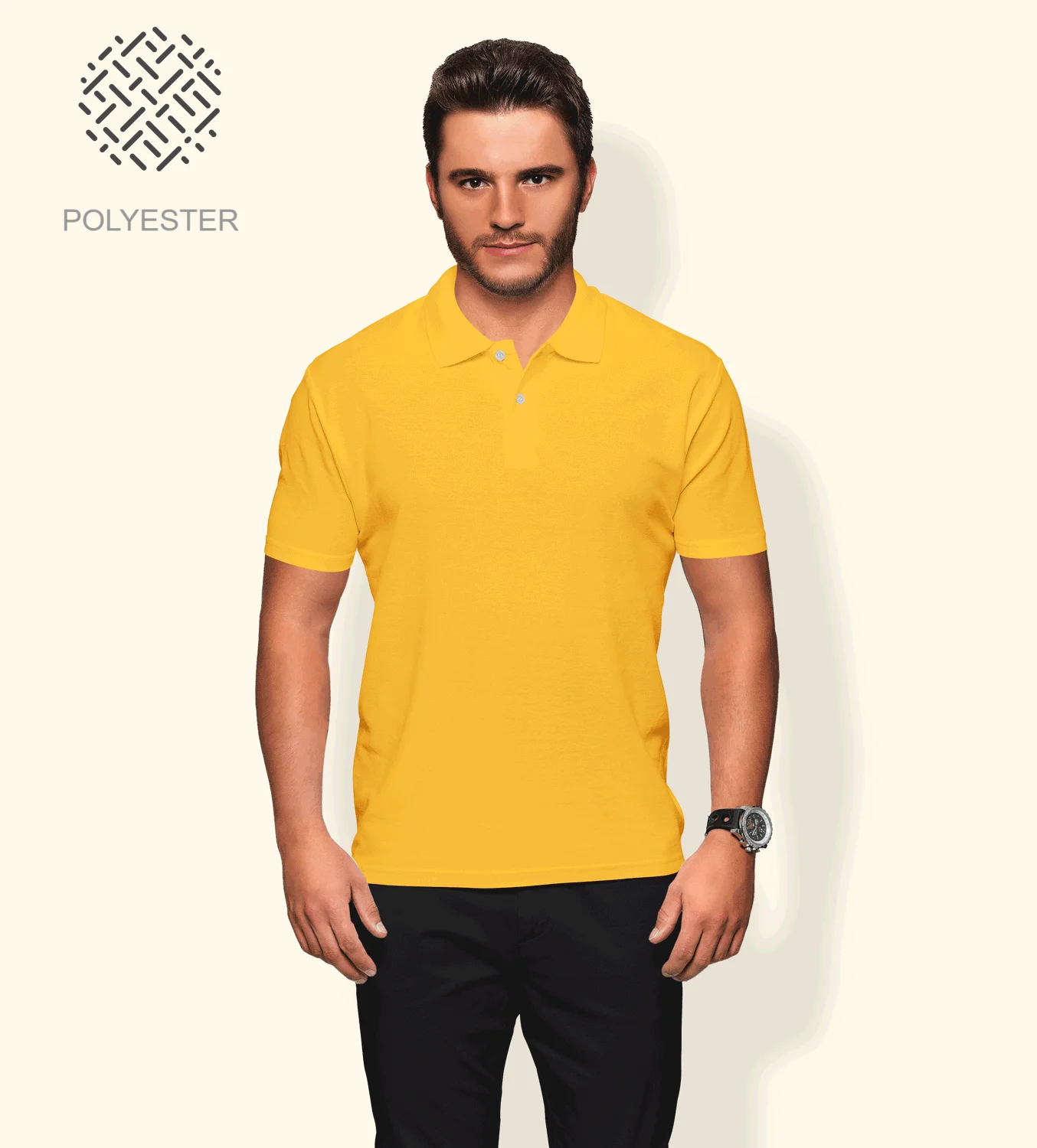 Polyester Polo T-Shirt - Saffron Plain