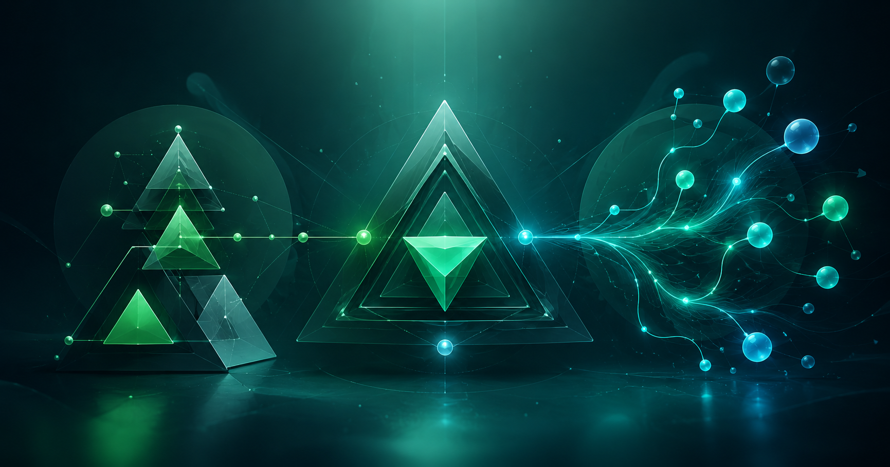 Vue reactivity concepts represented as connected data flows