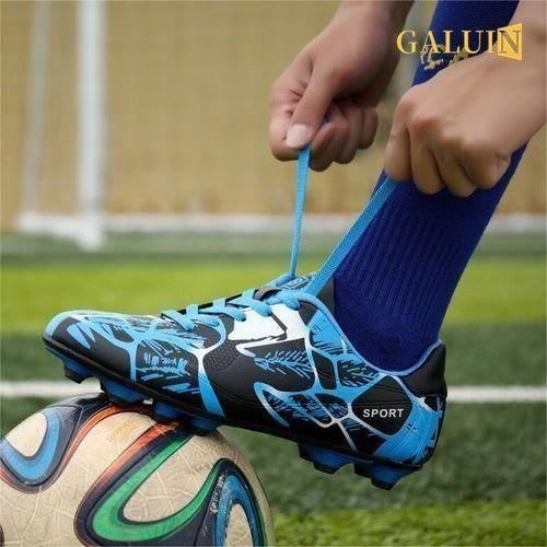 Chaussures De Foot Kipsta Cuir Pour Garçon - Taille 4 (37) - Noir/Bleu/Blanc - Crampons Moulés