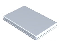 Aluminium anodisé couvercle (Format 28 x 18 x 1,9 cm) gris img
