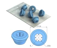 Tubes silicones bleu - la pochette de 6 (pour instruments 3,5 à 5 mm)  img