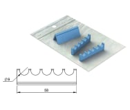 Silicone Refill for easy tray cassette 18x7 - 5 notches ø 8,5 mm grey img