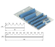 Silicone Refill for easy tray cassette 21x18 - 15 notches ø 8,5 mm + flat strip grey img