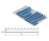 Silicone Refill for easy tray cassette 28x18 - 20 notches ø 8,5 mm + flat strip grey img