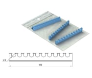 Réassorts Silicones pour cassette extra plate 18x13 - 10 encoches ø 8,5 mm gris img