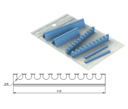 Silicone Refill for ergo cassette 23x18 - 10 notches ø 8,5 mm + flat strip grey img