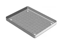 Perforated Anodised aluminium tray grey (Size 18 x 14 x 1,9 cm) img