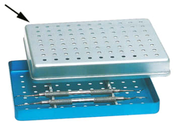 Trays pour rangement dentaires Aluminium anodisé couvercle perforé (Format 18 x 14 x 1,9 cm) gris img