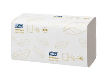 Serviettes jetables pour hygiène dentaire Tork Essuie-mains pliés en V Extra-Doux Premium H3 img
