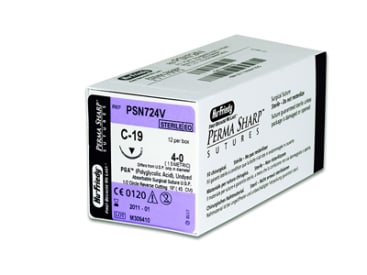 Perma Sharp sutures PGA non teinté #4-0A/C-19 Inversée 3/8 cercle img